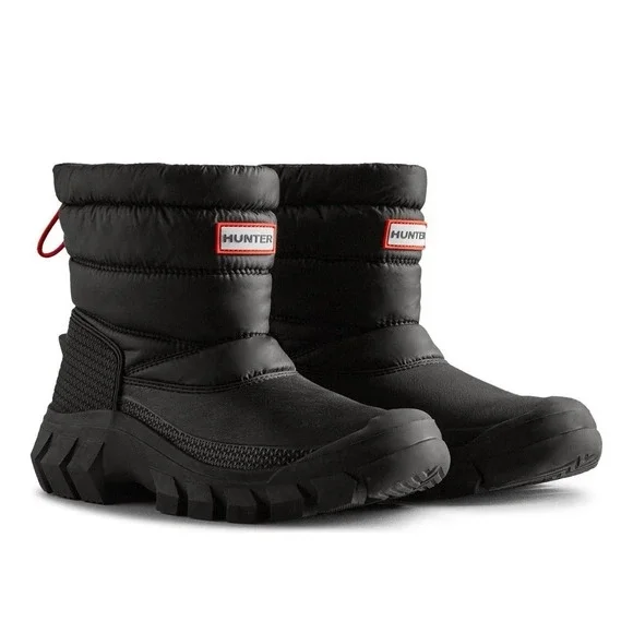 Hunter Intrepid Short Snow Boots Women's Size 7 US Black‎ Insulated Waterproof