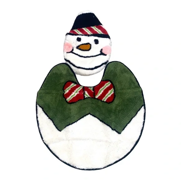 Avon Snowman Toilet Seat Cover and Rug 🎄🎄🎄2008