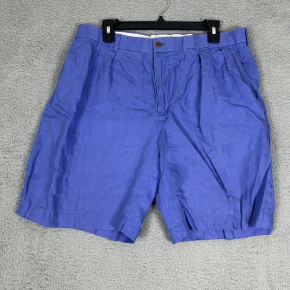 Polo Golf Ralph Lauren Shorts Mens 34 Linen Pleated Lightweight Summer Casual‎