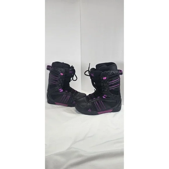 K2 Range Snowboard Boots‎ Womens 8 Black Purple Lace Up Winter Riding