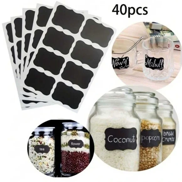 40pc Chalkboard Sticker Adhesive Label