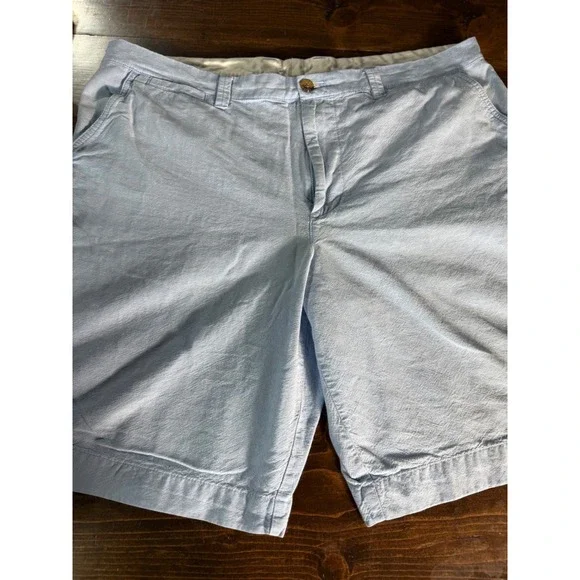 Le Tigre Mens Light Blue Flat Front‎ Shorts Size 40 Chambray Oxford RN 69016
