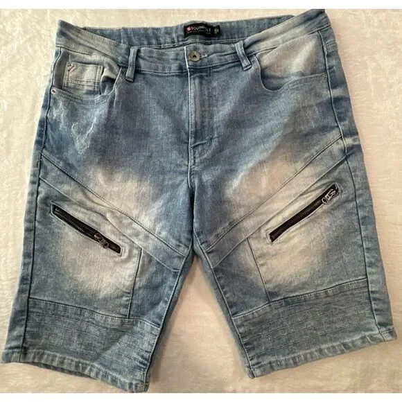 South Pole Shorts Mens 34 (Fits 36)‎ Slim Fit Jean Denim Jorts Faded Y2K 00s VTG