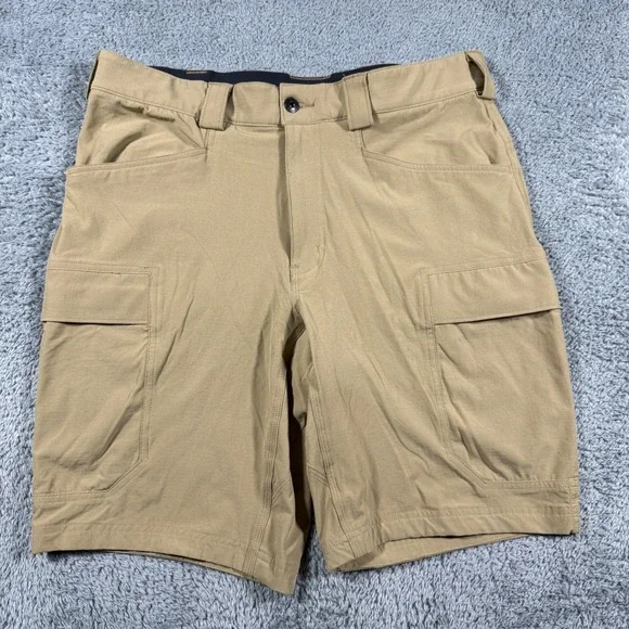 Duluth Trading Co Cargo Shorts Mens 36 Tan Armachillo Ripstop Performance Hiking