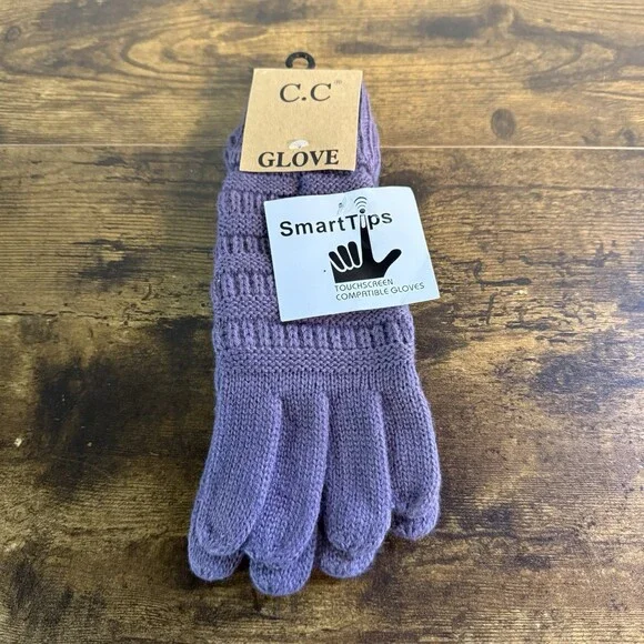 NEW – G-20 C.C. Violet Gloves – Purple Knit – Smart Phone Compatible