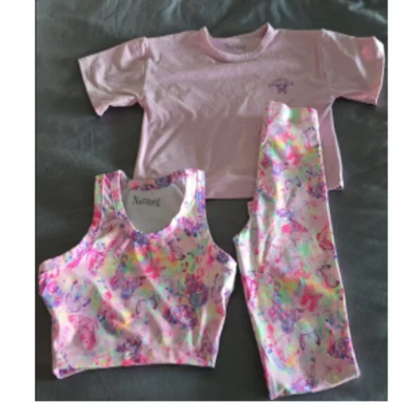 *BUNDLE* Nutmeg Girls Activewear‎ Set + Cover Top & Children’s Place Bike Shorts