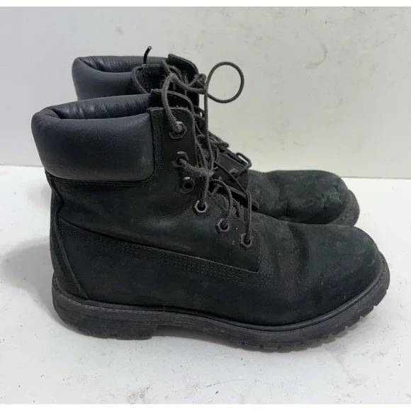 Timberland Premium 6 inch Womens Boots Size 6.5 Black Nubuck Waterproof