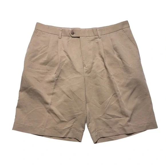 Cutter & Buck Pleated Golf‎ Shorts Mens 38 Khaki Casual