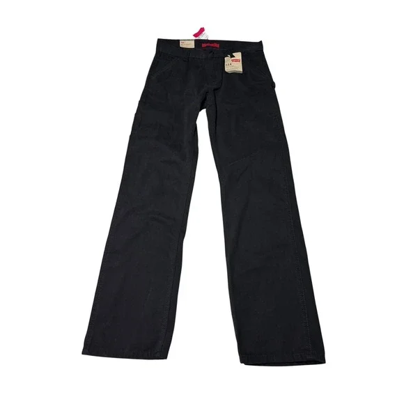 NWT Levis 514 Slim Straight Kids Boys Black Canvas Pants Size 18 W29 L29