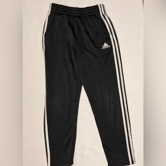 (YM) Boys Adidas Tapered Leg Double Side Striped Sweatpants