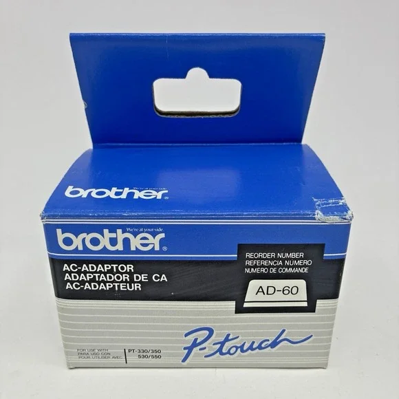 Genuine Brother AD-60 AC Adaptor New in Box For PT Series Label Makers P-Touch