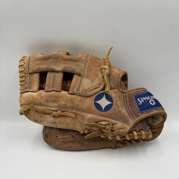 Vintage Spalding Players Series Baseball Glove 42-940 Top Grain Leather Brown