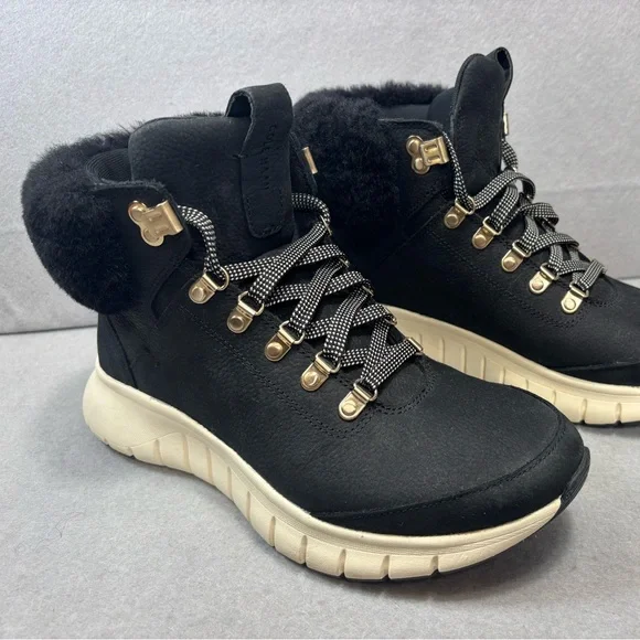 Women's Cole Haan Zerogrand Field Waterproof Hiking boot‎ Nubuck-Shearling 7.5