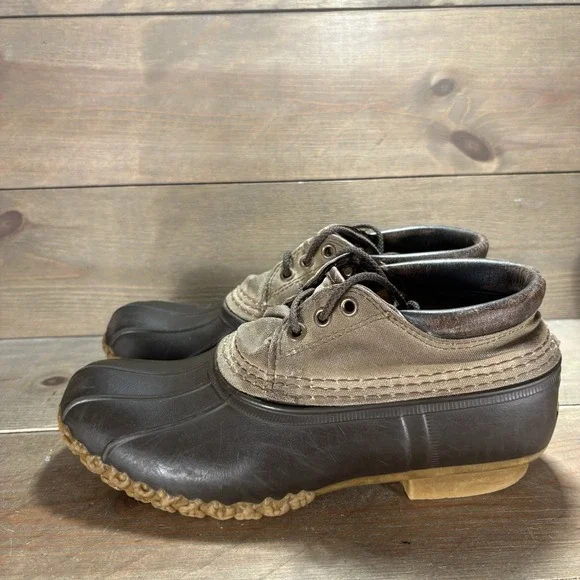 Ll bean moc boots womens size 8 shoes brown canvas waterproof snow shoes