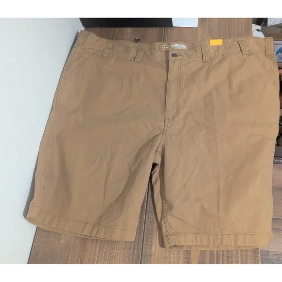 NWT Carhartt Relaxed Fit Rugged Flex Canvas Work‎ Shorts Mens Size 50 Khaki