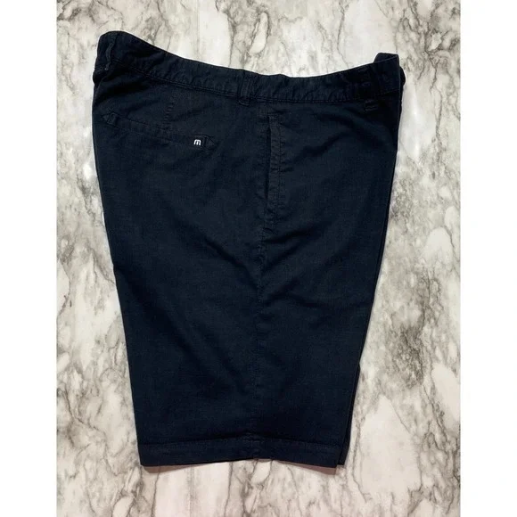 Travis Mathew Mens Shorts Size 38‎ Black Flat Front Golf Adult Pockets