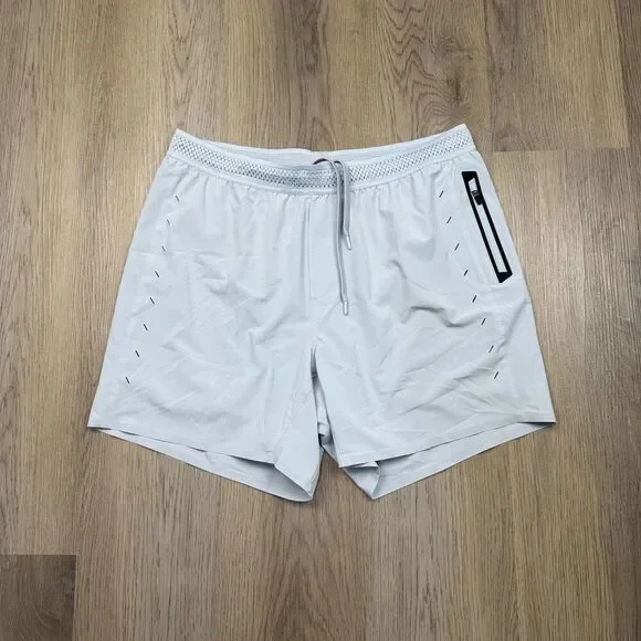 Ten Thousand Shorts Mens XL White Lined Running 5.5in Inseam Zip Pocket Athletic