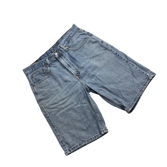 Levi's 505 Regular Fit Denim Shorts Mens Size 33 Blue Cotton Casual Workwear PG3