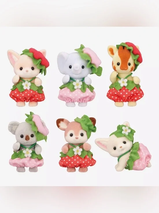 Calico Critters Sylvanian Families Very Berry Babies Strawberry Set of 6 NEW
