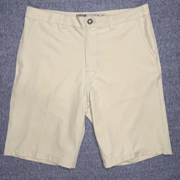 BKE Hybrid Standard Fit Shorts Mens 34W Khaki Tan Textured Quick Dry Casual Golf