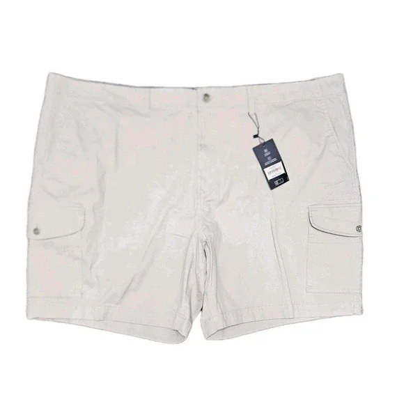 Chaps Ultimate Cargo Shorts Men's 50 (51x9) Beige‎ Side Pockets Stretch NWT