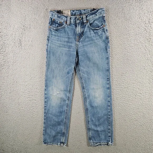 Polo Ralph Lauren Kids Jeans Size 7 Medium Wash Straight Leg Denim Dungarees