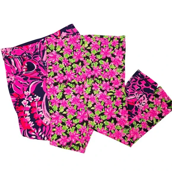 Lilly‎ Pulitzer Luxletic Girls S (4-5) Bundle Athletic Leggings Maia Flirty Fins