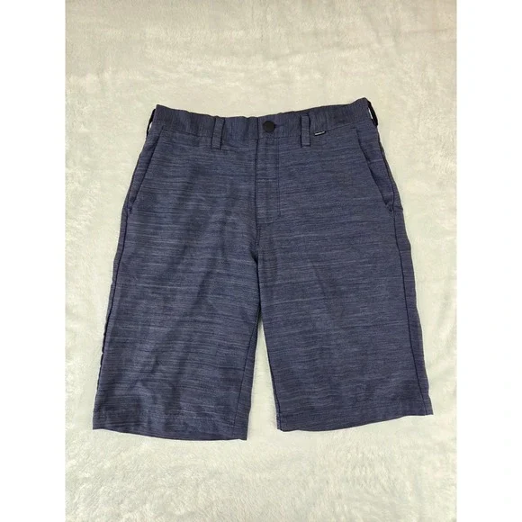 Hurley Mens Hybrid Walk Shorts Navy Blue‎ Heathered Stretch Size 30 AJ6449