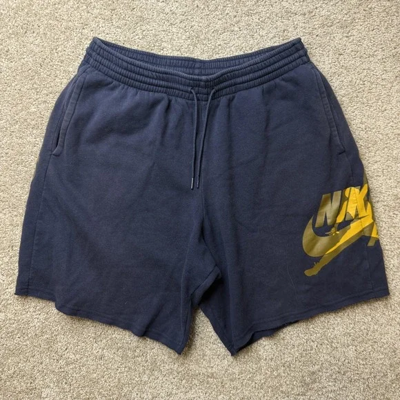 Jordan Shorts Mens Large Blue Fleece Sweat Basketball Athletic Gym Training
