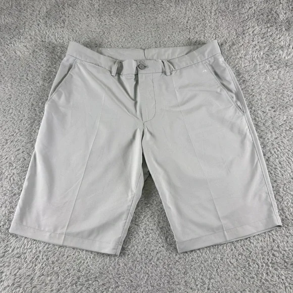 J.Lindeberg Somle Golf Shorts Mens 34 Light Grey Performance Technical GMPA05573