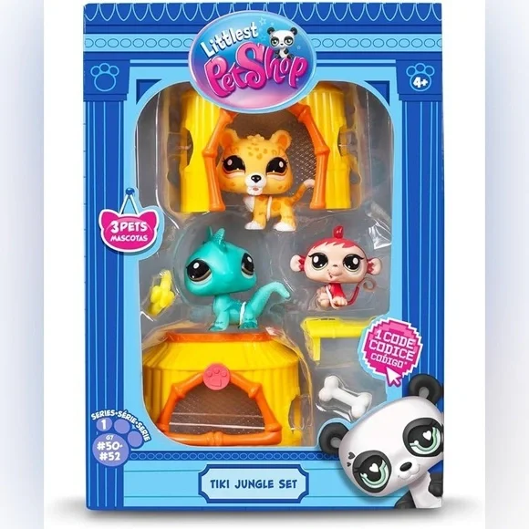 Littlest Pet Shop Gen 7 G7 Pets #50 #51 #52 Tiki Jungle Play Set w/ Virtual Code