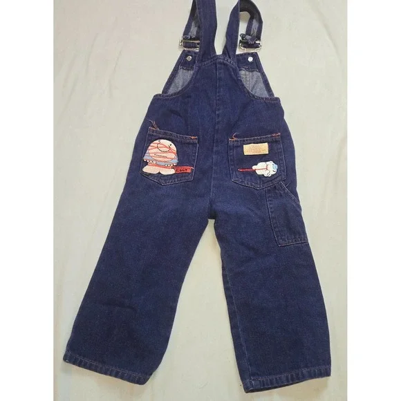 Vintage Gia Togs Ziggy Dark Denim Overalls Unisex Kid's Size 4T 28