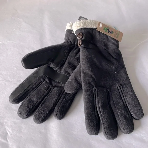 Isotoner gloves black with cream inside women’s size s/m smart dri touchscreens