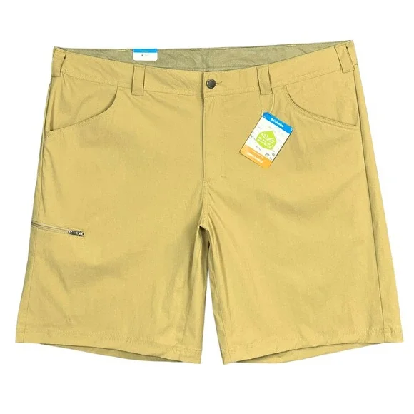 Columbia Men's Chino Shorts Size 42 Tan Khaki Nylon Omni Shield Moisture-wicking
