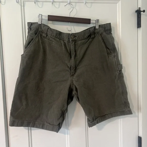 Carhartt Carpenter Shorts Size 42 Relaxed Fit Work Wear Olive Green Color