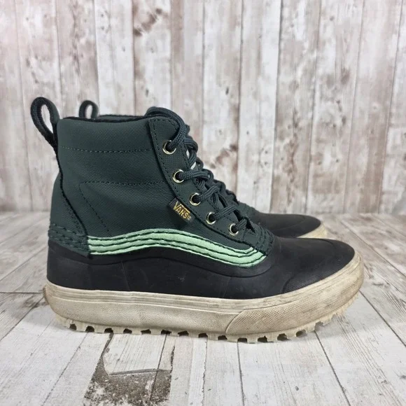 Vans Standard Mid Snow MTE Forest Green Black Winter Boots Mens 5.5 Womens 7