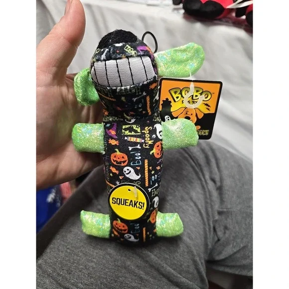 Mini Multipet Inc Dog Toy Chew Level 2 Plush Squeaker Sz S/M Happy Halloween NWT