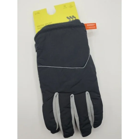 All in Motion Snow Sport Gloves Warmest Waterproof Black Gray L/XL‎