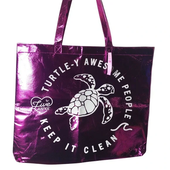 JUSTICE LIVE Large Hot Pink Bag Tote NWT