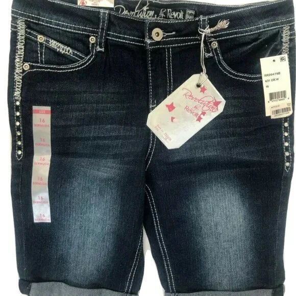 Revolution by Revolt Girls Jean Bermuda Shorts