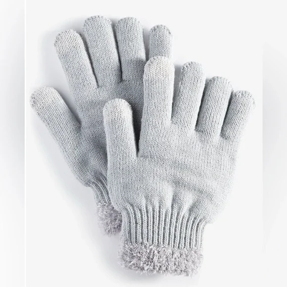 Women’s rib stitch fuzzy cuff gloves