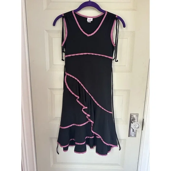 Justice Girls Dress Size 10 Black‎ & Pink Sleeveless Made In USA