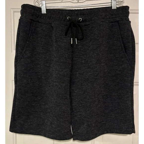 J.Come Mens Charcoal Gray Heathered Knit Drawstring Sweat Shorts Size‎ Large