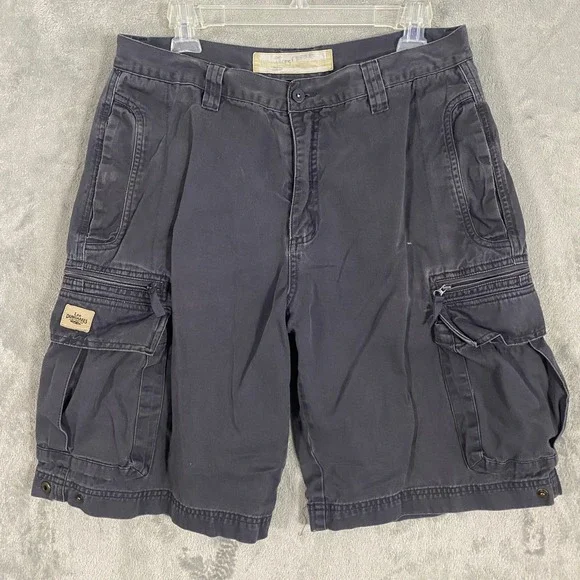 Vintage Lee Dungarees‎ Can't Bust Em Cargo Shorts Sz 32 Dark Gray Relaxed Skater