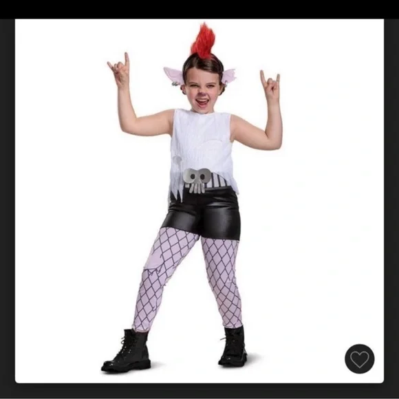 Trolls World Tour Barb new costume jumpsuit and headband with hair and ears