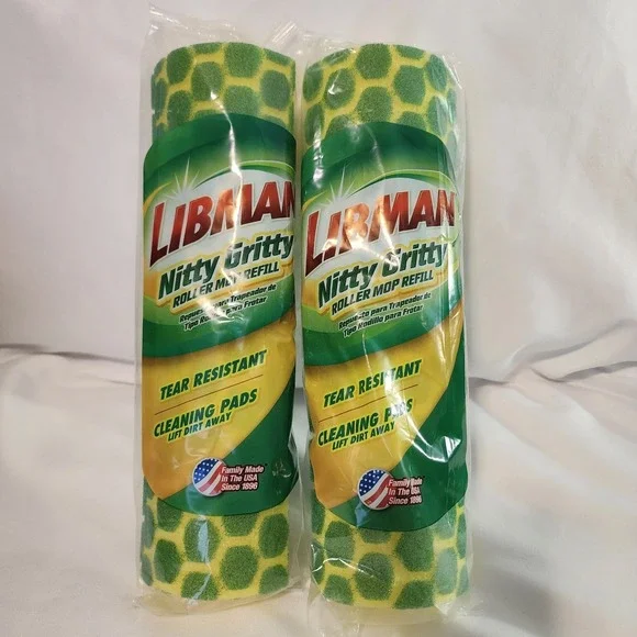 LIBMAN Nitty Gritty Roller Mop‎ Refill Lot Of 2 NEW SEALED