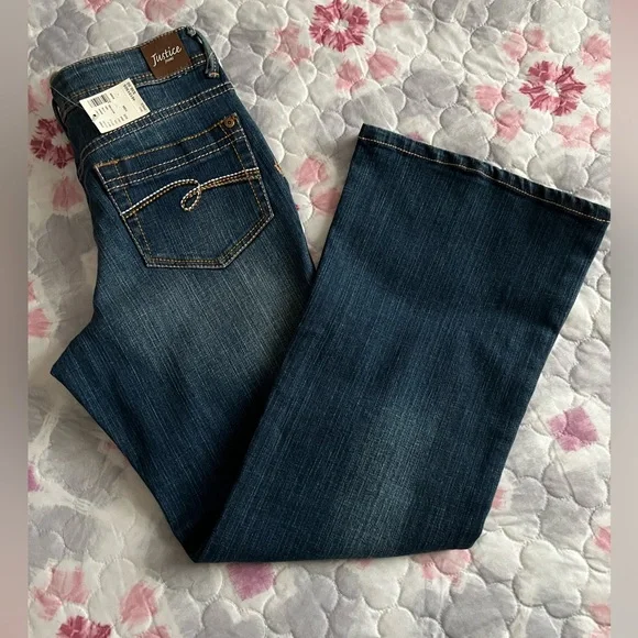 NWT Justice Girls/Youth Dark Blue Flare Boot Cut Jeans Size 10 1/2