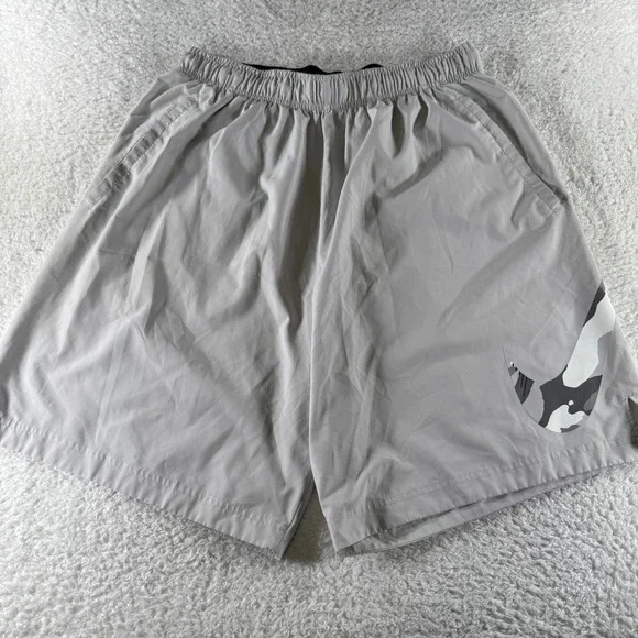 Nike Dri-Fit XL Men's Light Gray Grey Basketball Shorts Athletic Stretch 9