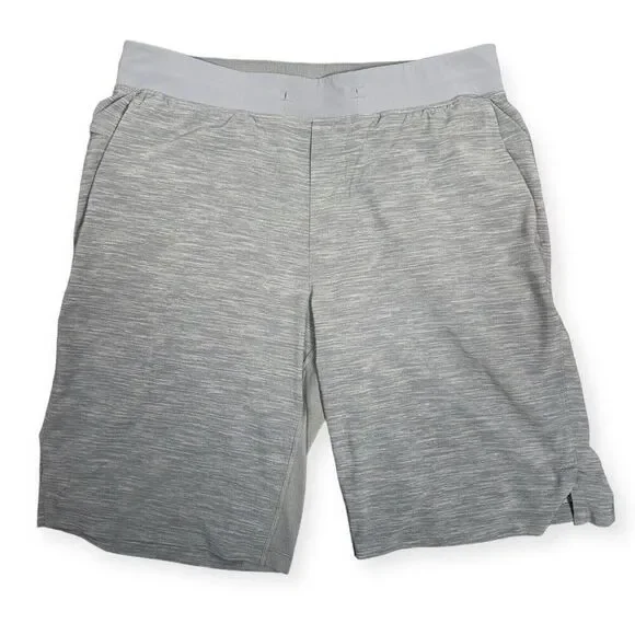 Lululemon Men's Large‎ Grey Unlined Athletic Training Shorts 10.5” Inseam