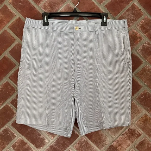 Peter‎ Millar Featherweight Seersucker Golf Shorts Men’s Size 36 Blue Striped